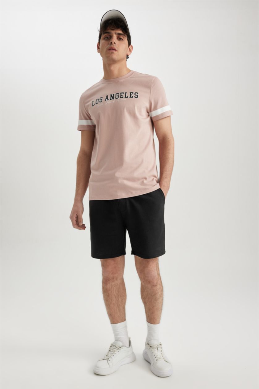 MAN Rose Slim Fit Crew Neck Printed Cotton T-Shirt