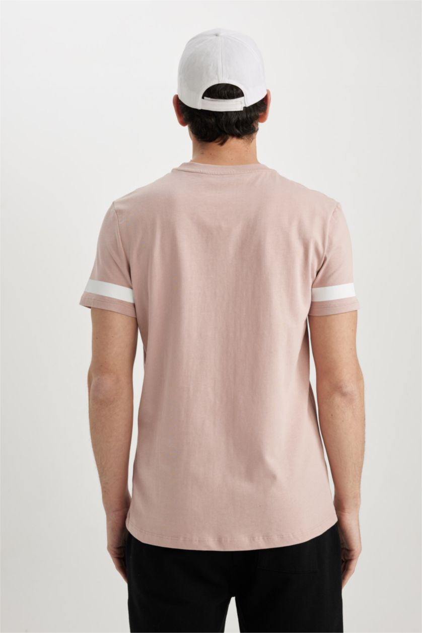 MAN Rose Slim Fit Crew Neck Printed Cotton T-Shirt