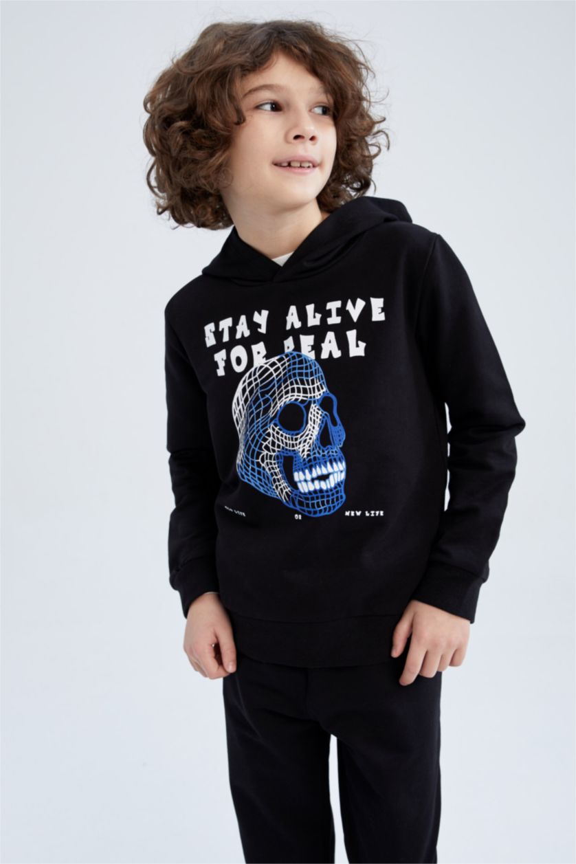 Boys & Teens Black Boys' Hoodie Printed 2-Pack Set