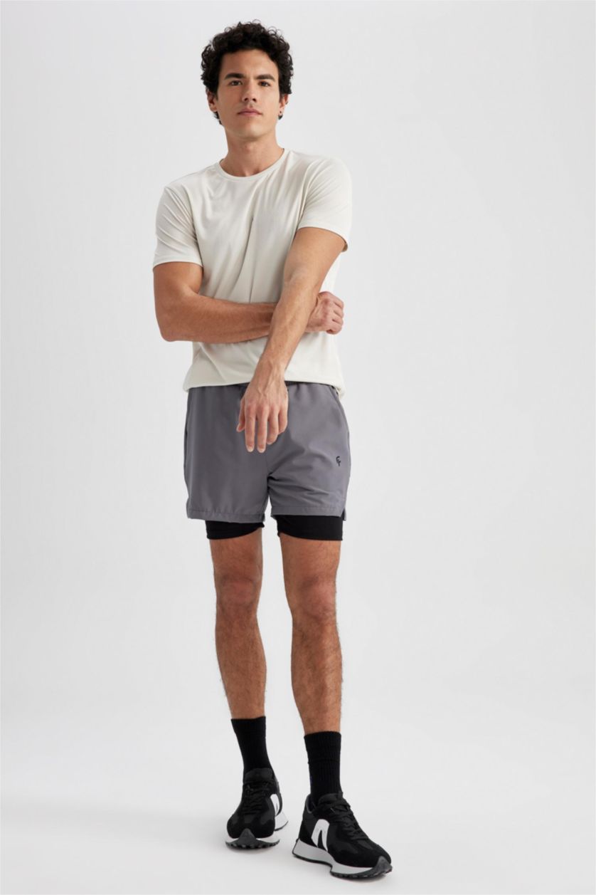 MAN Grey Defacto Fit Slim Fit Shorts