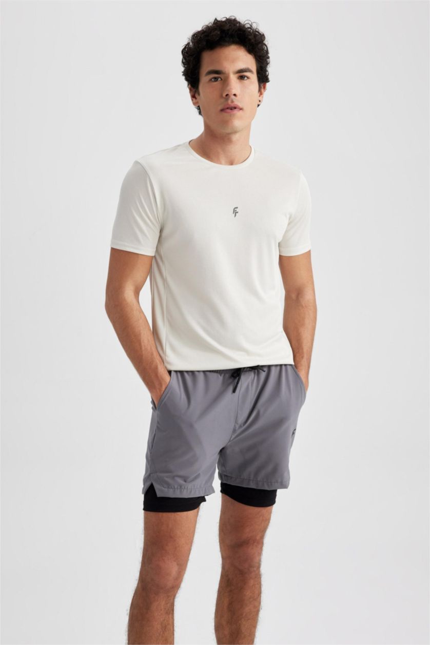 MAN Grey Defacto Fit Slim Fit Shorts
