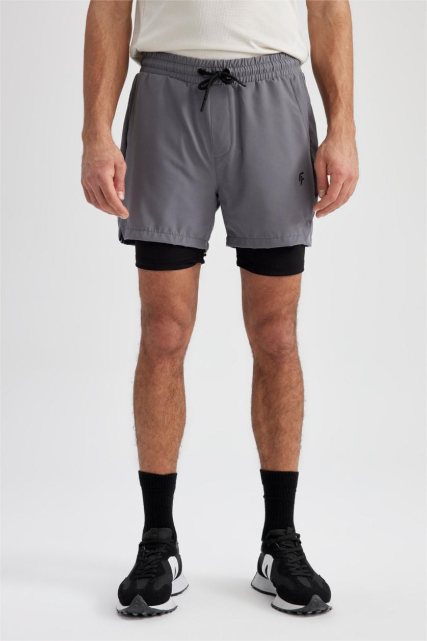 MAN Grey Defacto Fit Slim Fit Shorts