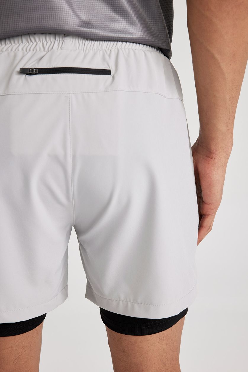 رجالي رمادي فاتح شورت مع ليجن سليم فيت من DeFactoFit