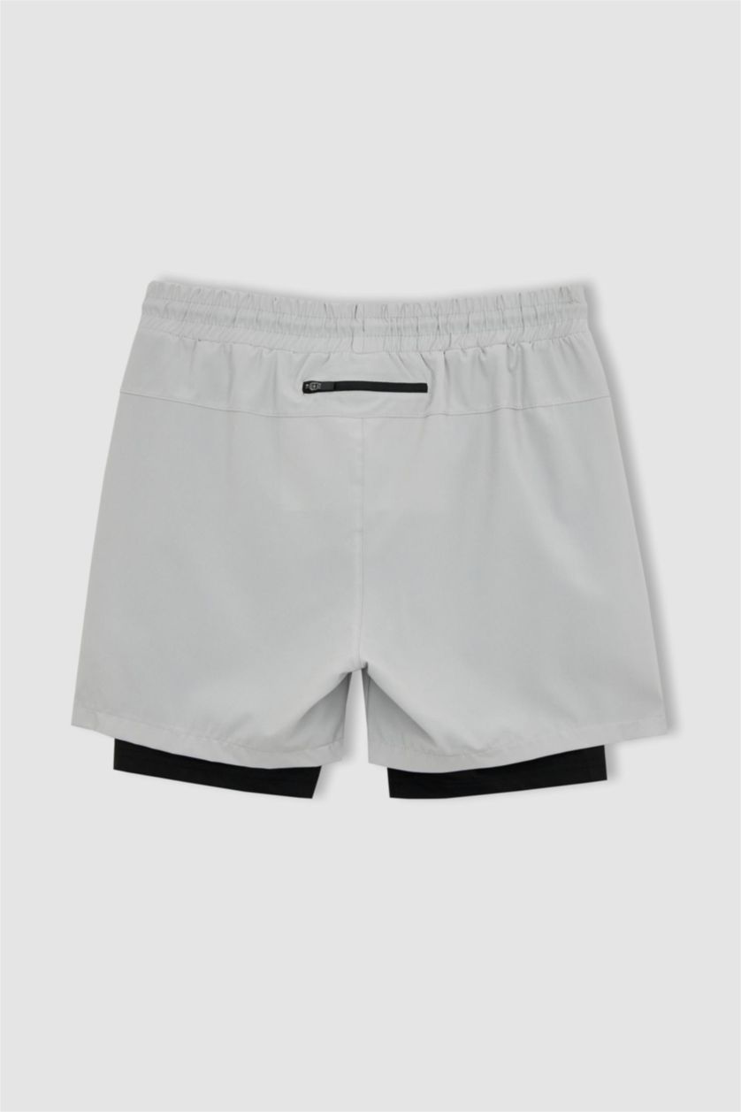 رجالي رمادي فاتح شورت مع ليجن سليم فيت من DeFactoFit