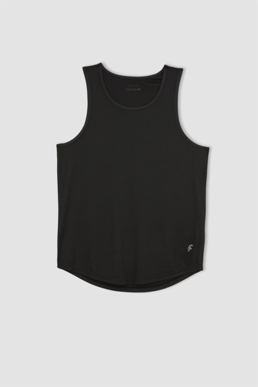 HOMME Noir Defacto Fit Débardeur D'Athlète Sans Manches À Col Ras Du Cou Et Coupe Ajustée