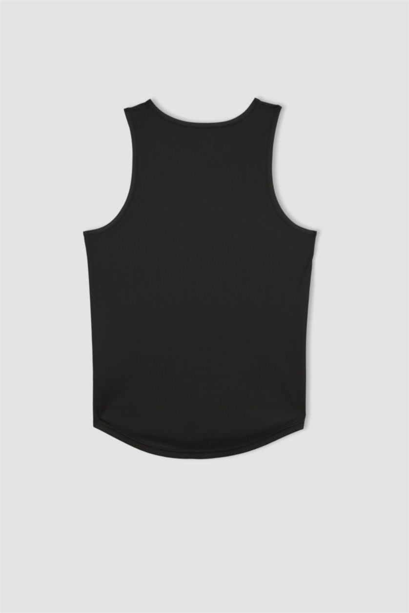 HOMME Noir Defacto Fit Débardeur D'Athlète Sans Manches À Col Ras Du Cou Et Coupe Ajustée