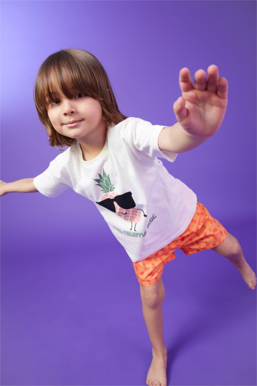 BÉBÉ GARÇON Écru T-Shirt à Manches Courtes à Motif Fruits Coupe régulière pour Bébé garçon