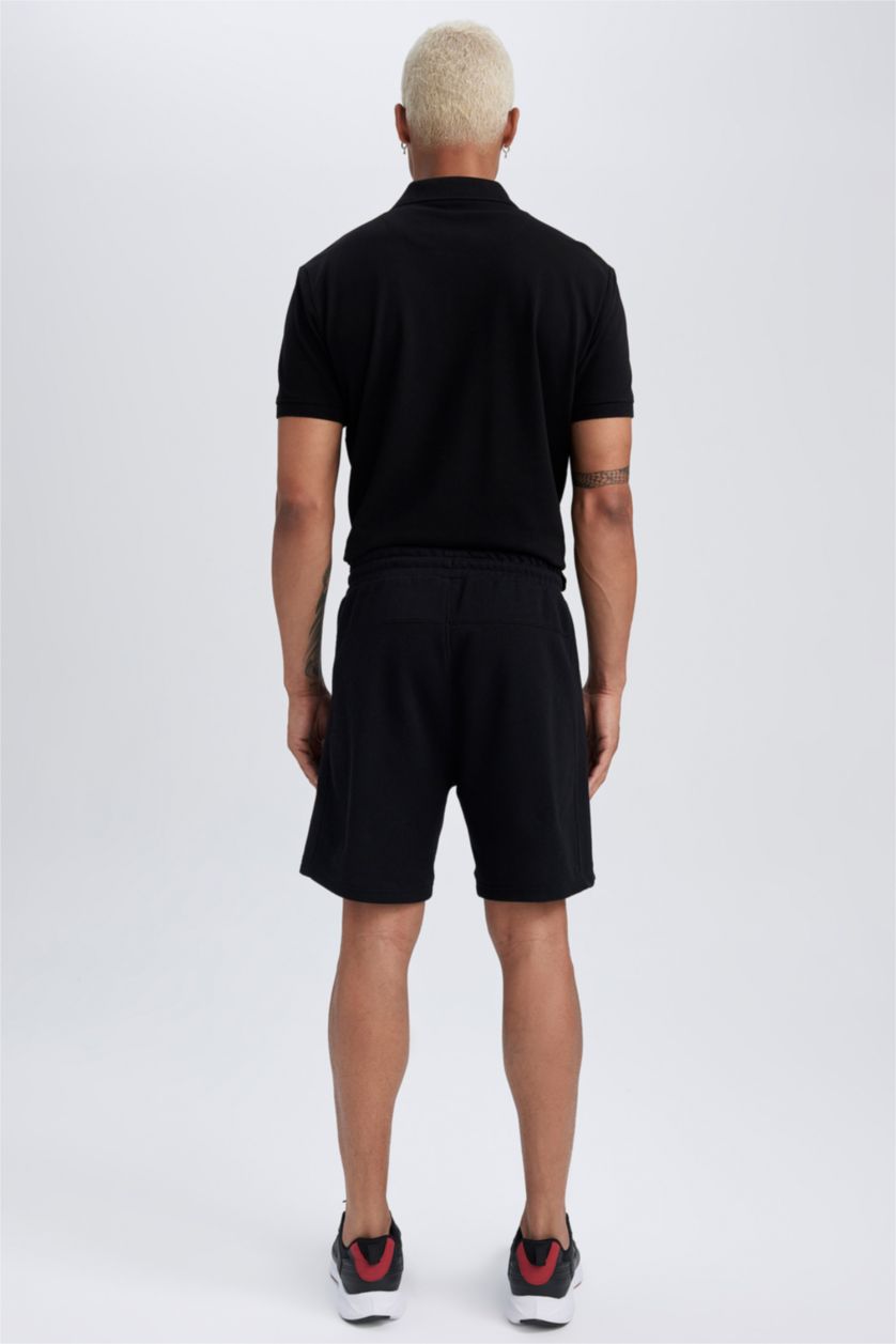 رجالي أسود شورت سليم فيت بجيب مزدوج