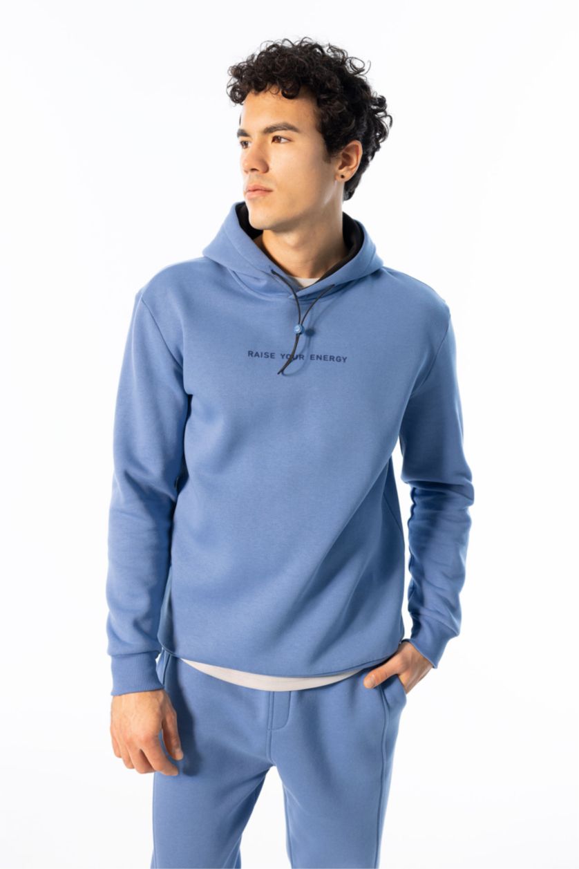 MAN Dark Blue Defacto Fit Standard Fit Hoodie Sweatshirt