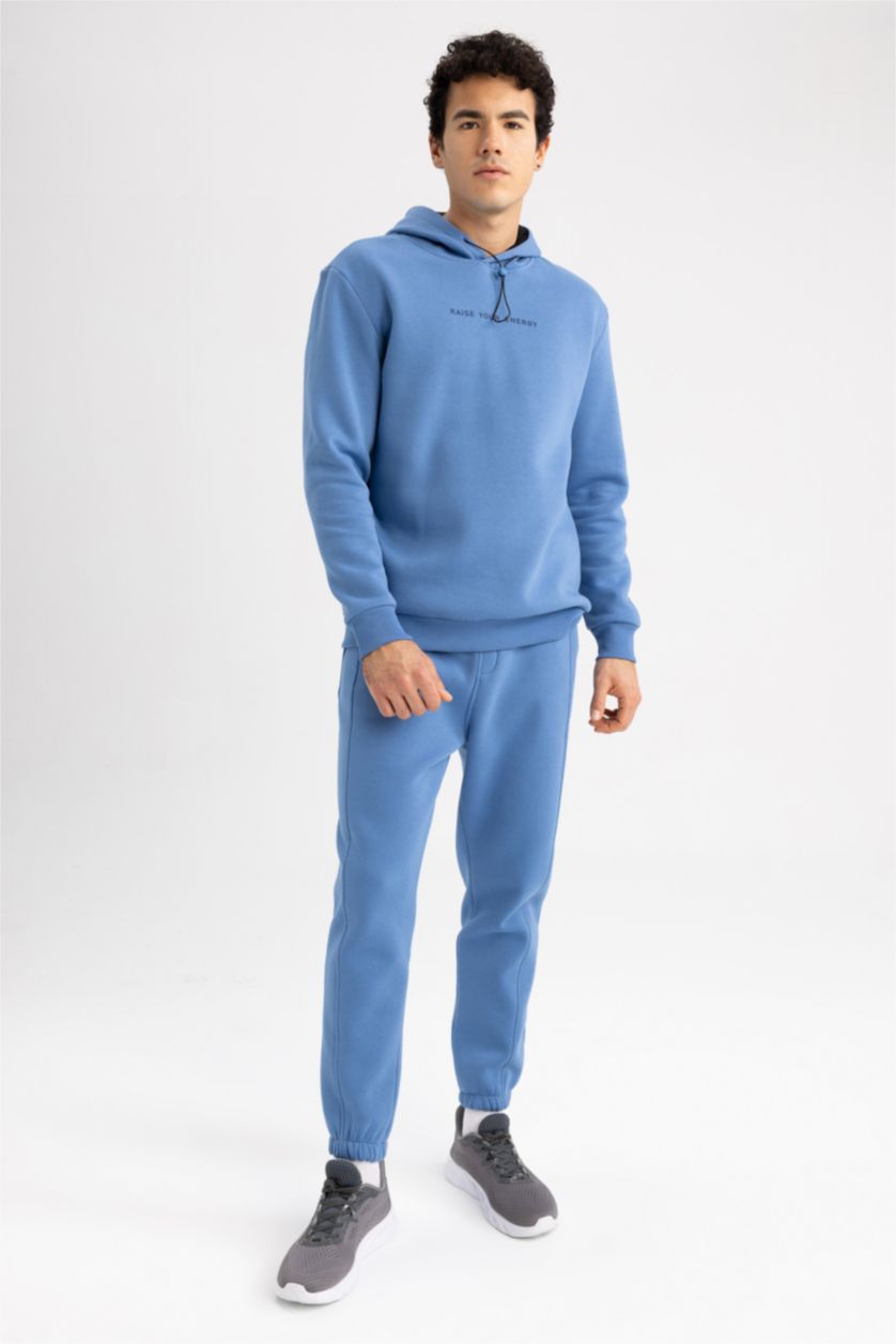 MAN Dark Blue Defacto Fit Standard Fit Hoodie Sweatshirt