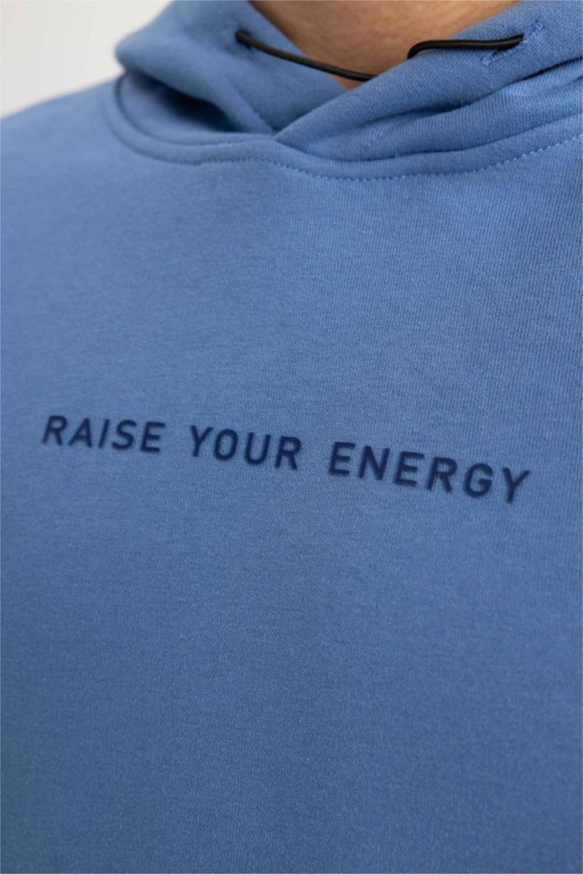 MAN Dark Blue Defacto Fit Standard Fit Hoodie Sweatshirt