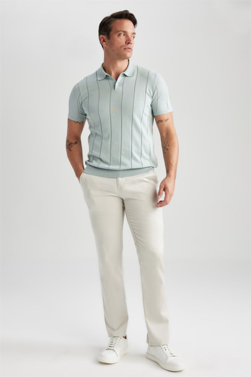 HOMME Gris T-Shirt Polo Coupe Moderne Col Polo