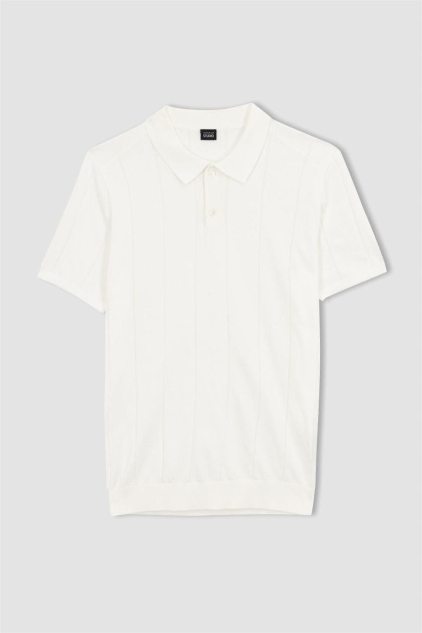 رجالي اوف وايت تي شيرت بولو تريكو مودرن فيت