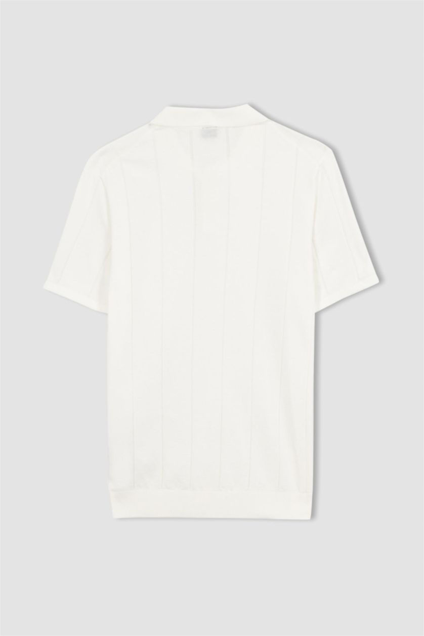 رجالي اوف وايت تي شيرت بولو تريكو مودرن فيت