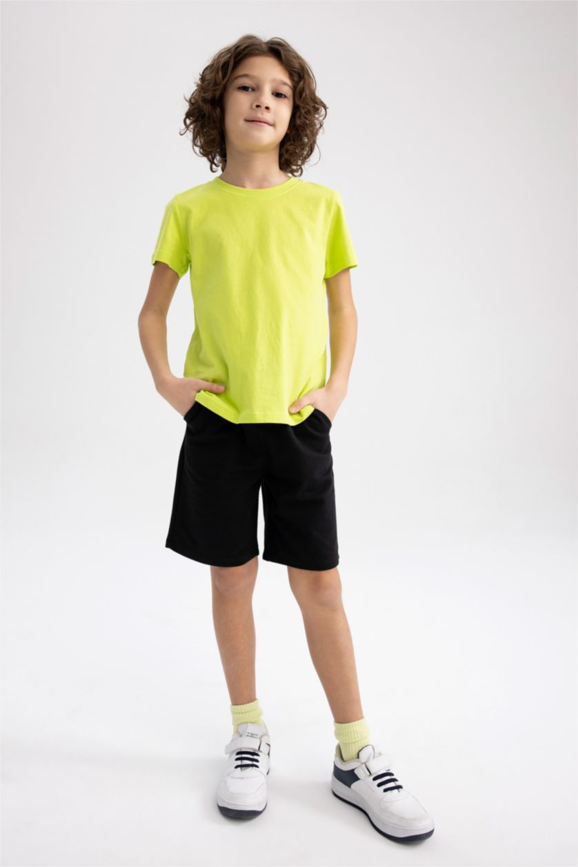 BOYS & TEENS Black Boys Regular Fit Shorts