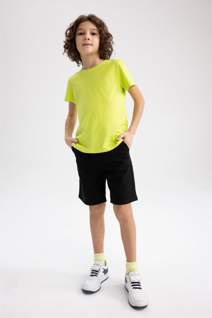 BOYS & TEENS Black Boys Regular Fit Shorts