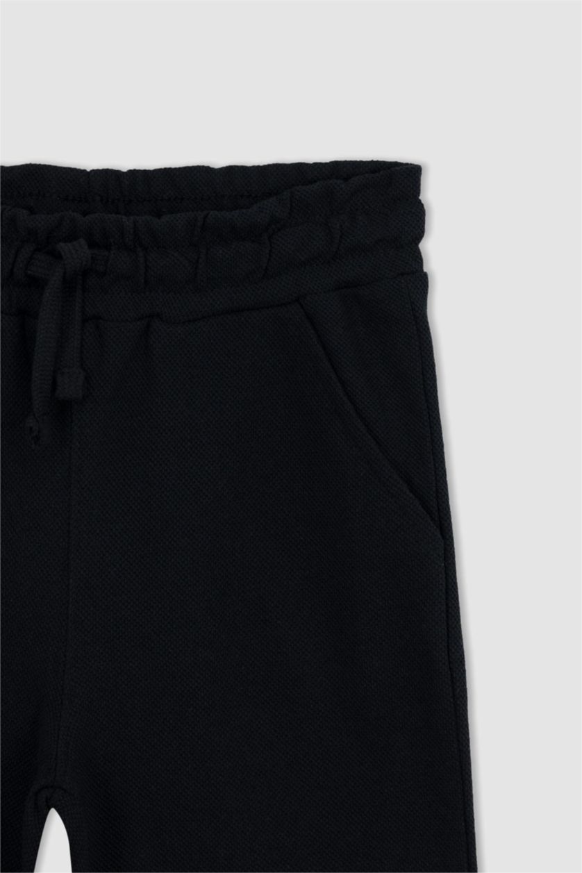 GARÇONS Noir Short Bermuda Basique en Piqué pour Garçon