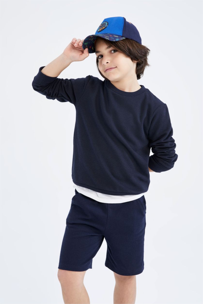 GARÇONS Marin Short Piquer Ourlet régulier