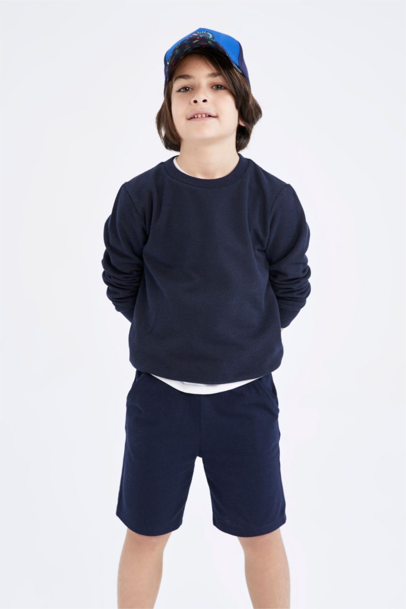 GARÇONS Marin Short Piquer Ourlet régulier