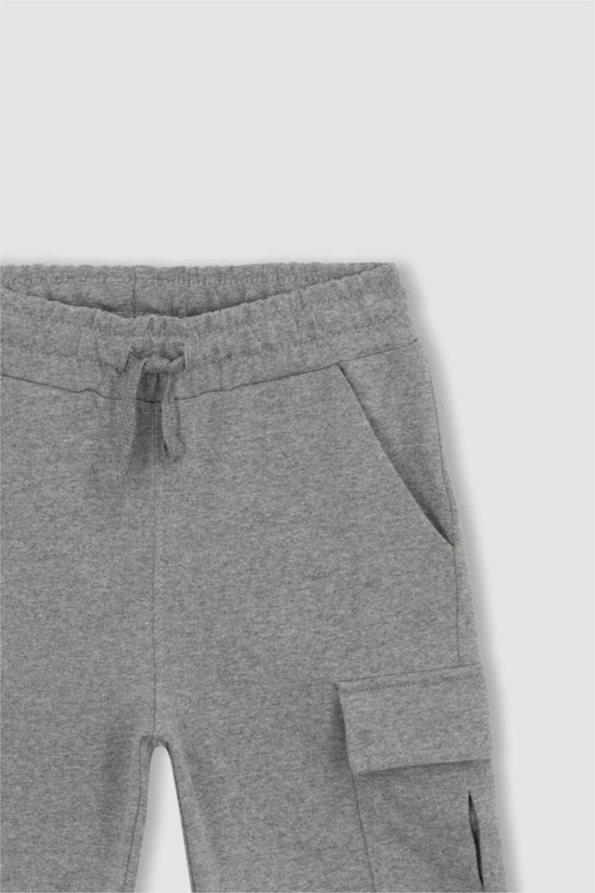 Erkek Çocuk - Genç Erkek Gri Erkek Çocuk Kargo Cepli Şort