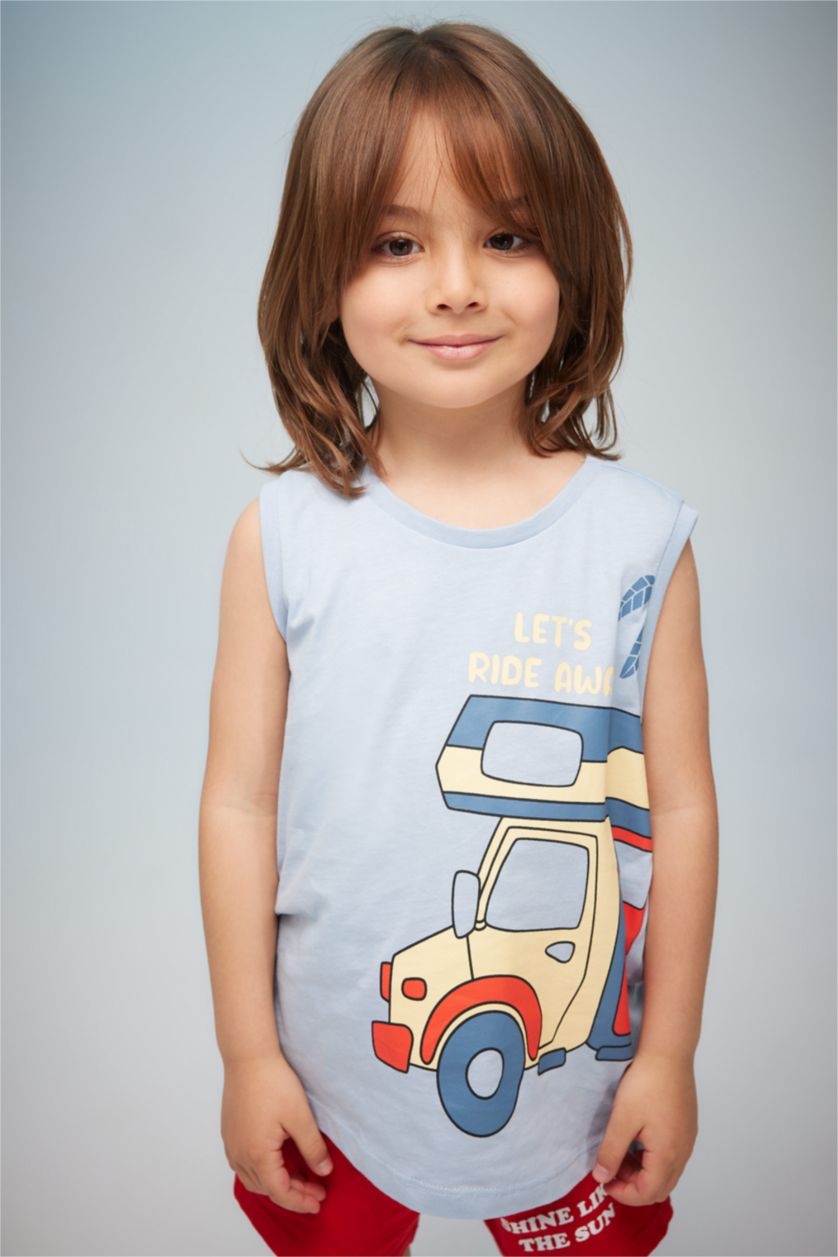 BABY BOY Blue Baby Boy Printed Singlet