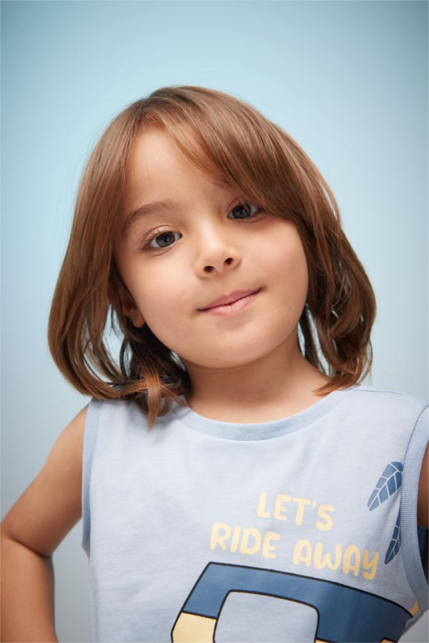 BABY BOY Blue Baby Boy Printed Singlet