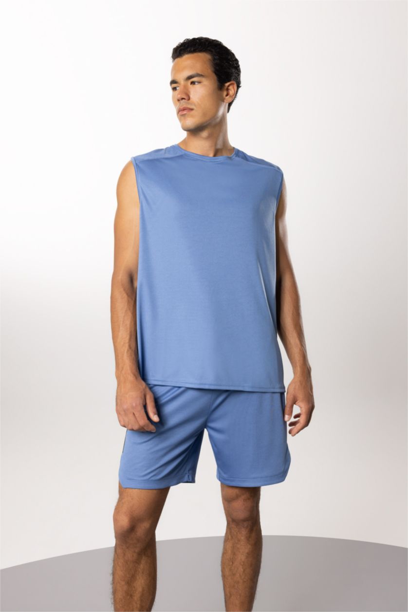 MAN Dark Blue DeFactoFit Regular Fit Crew Neck T-shirt