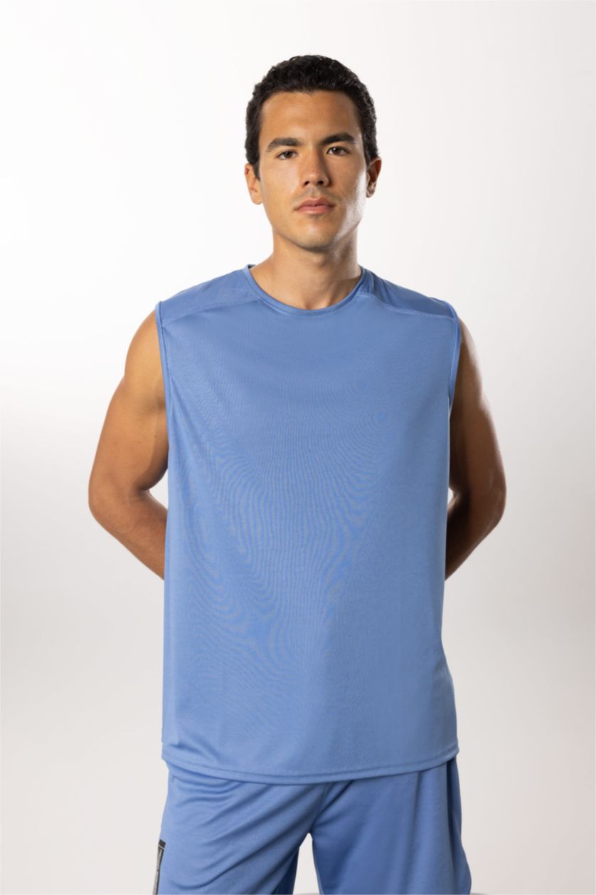 MAN Dark Blue DeFactoFit Regular Fit Crew Neck T-shirt