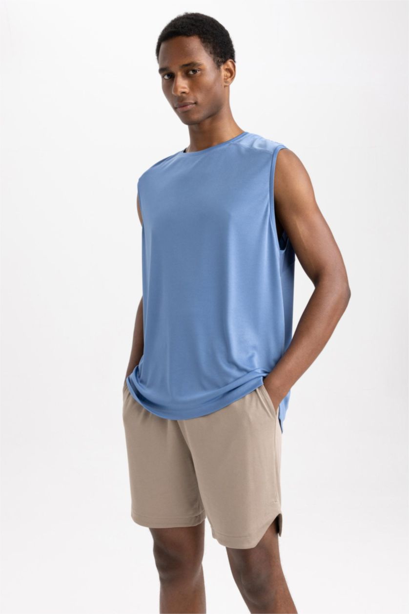 MAN Dark Blue DeFactoFit Regular Fit Crew Neck T-shirt