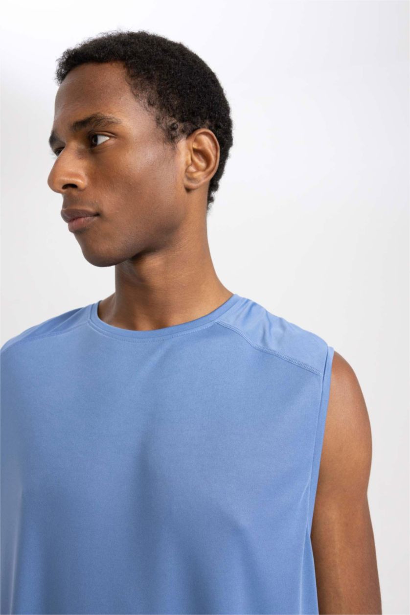 MAN Dark Blue DeFactoFit Regular Fit Crew Neck T-shirt