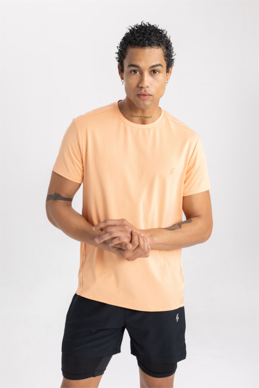 رجال سيموني تي شيرت رياضي قصة عادية بياقة مستديرة