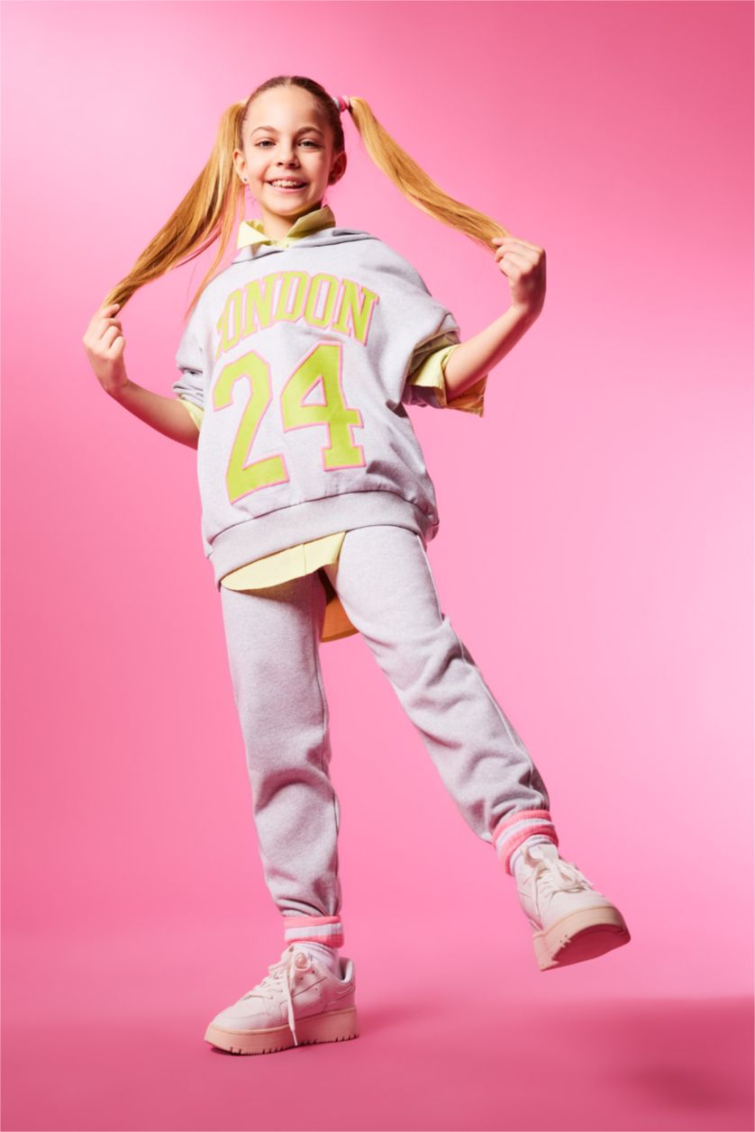 GIRLS & TEENS Light Grey Melange Girl Jogger Sweatpants