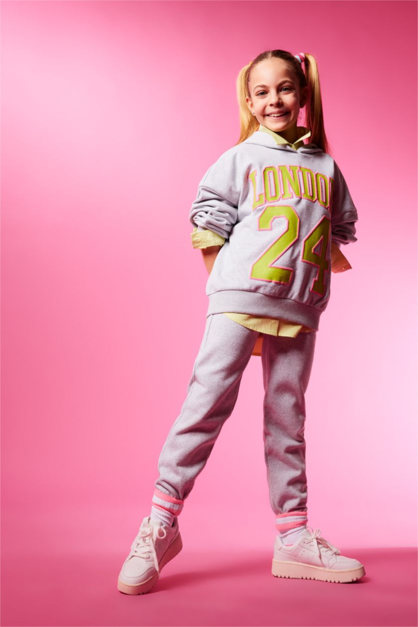 GIRLS & TEENS Light Grey Melange Girl Jogger Sweatpants