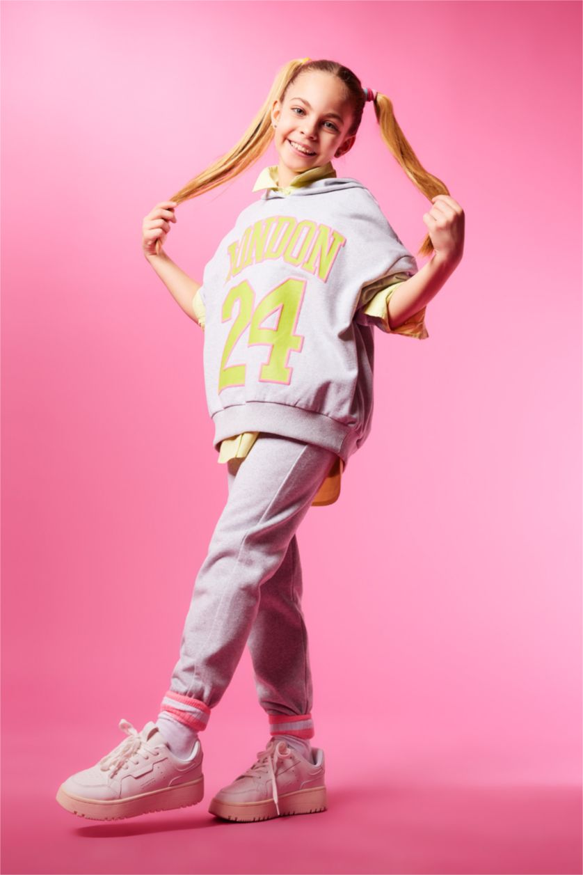 GIRLS & TEENS Light Grey Melange Girl Jogger Sweatpants