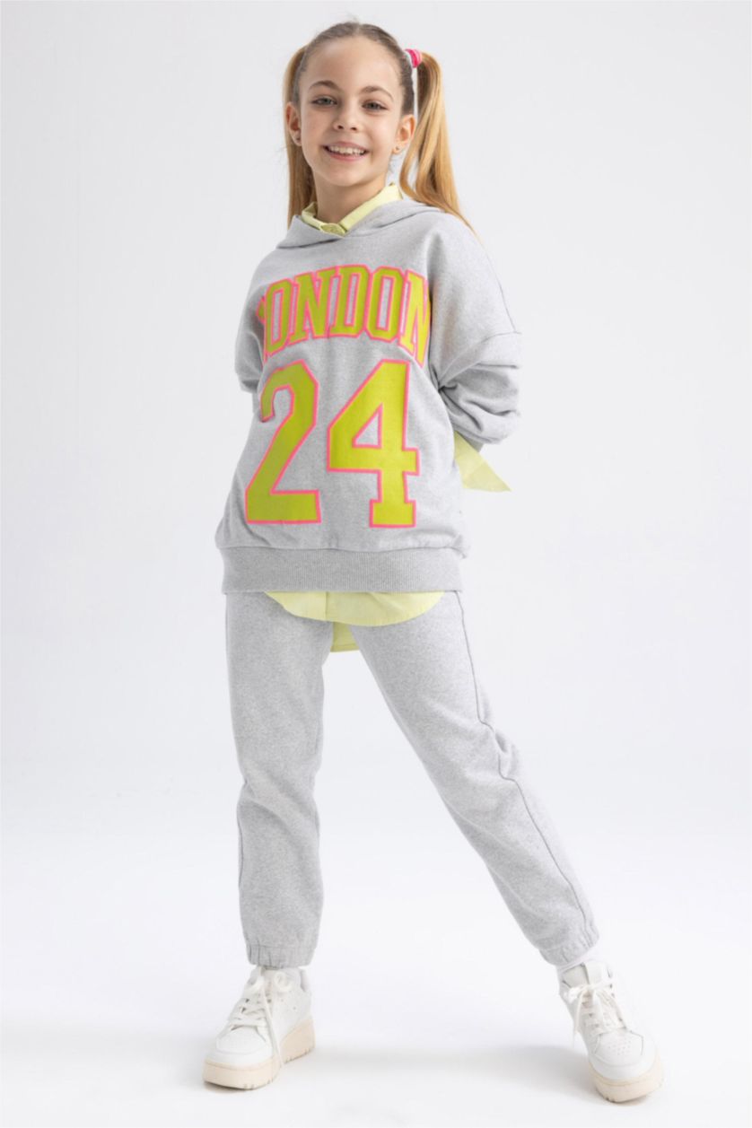 GIRLS & TEENS Light Grey Melange Girl Jogger Sweatpants