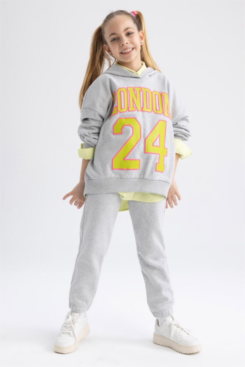 GIRLS & TEENS Light Grey Melange Girl Jogger Sweatpants