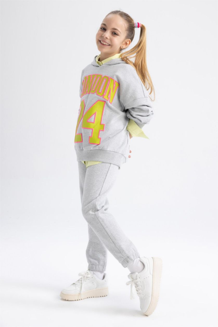 GIRLS & TEENS Light Grey Melange Girl Jogger Sweatpants