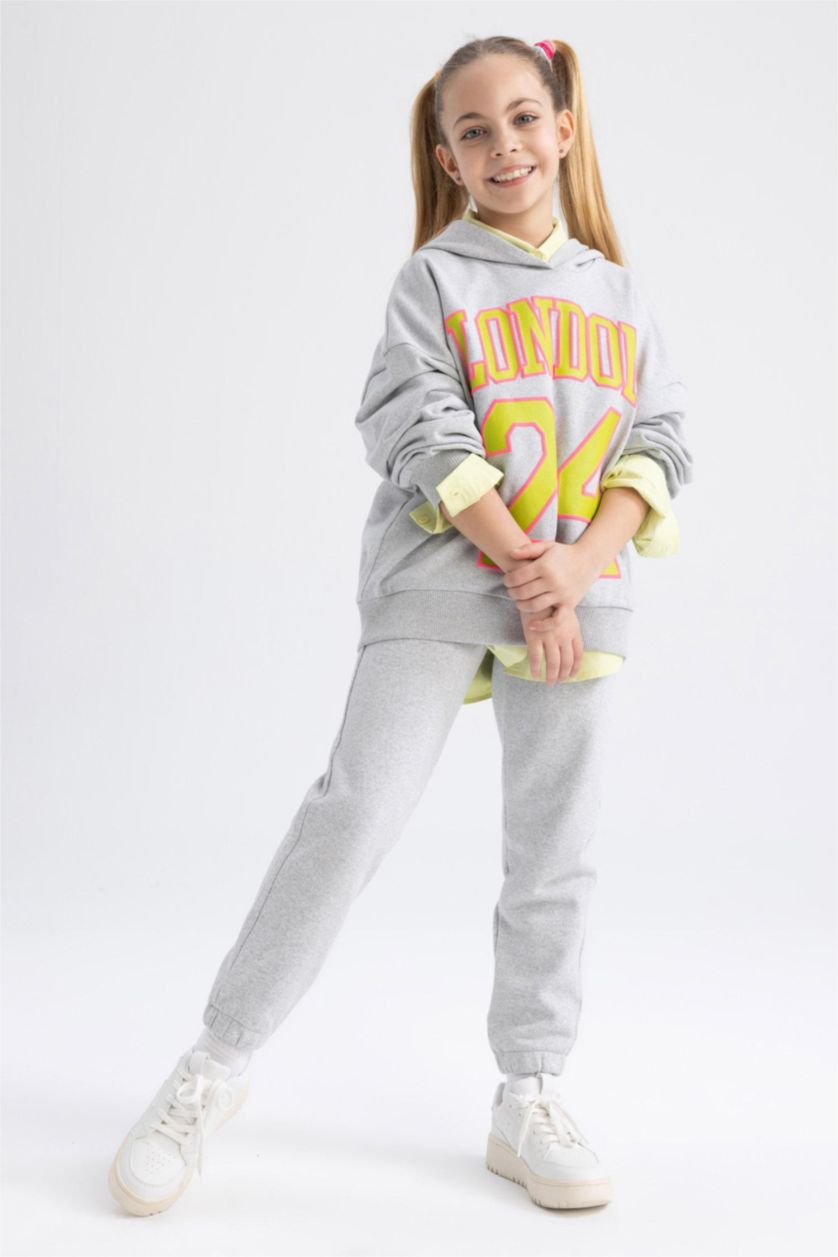 GIRLS & TEENS Light Grey Melange Girl Jogger Sweatpants
