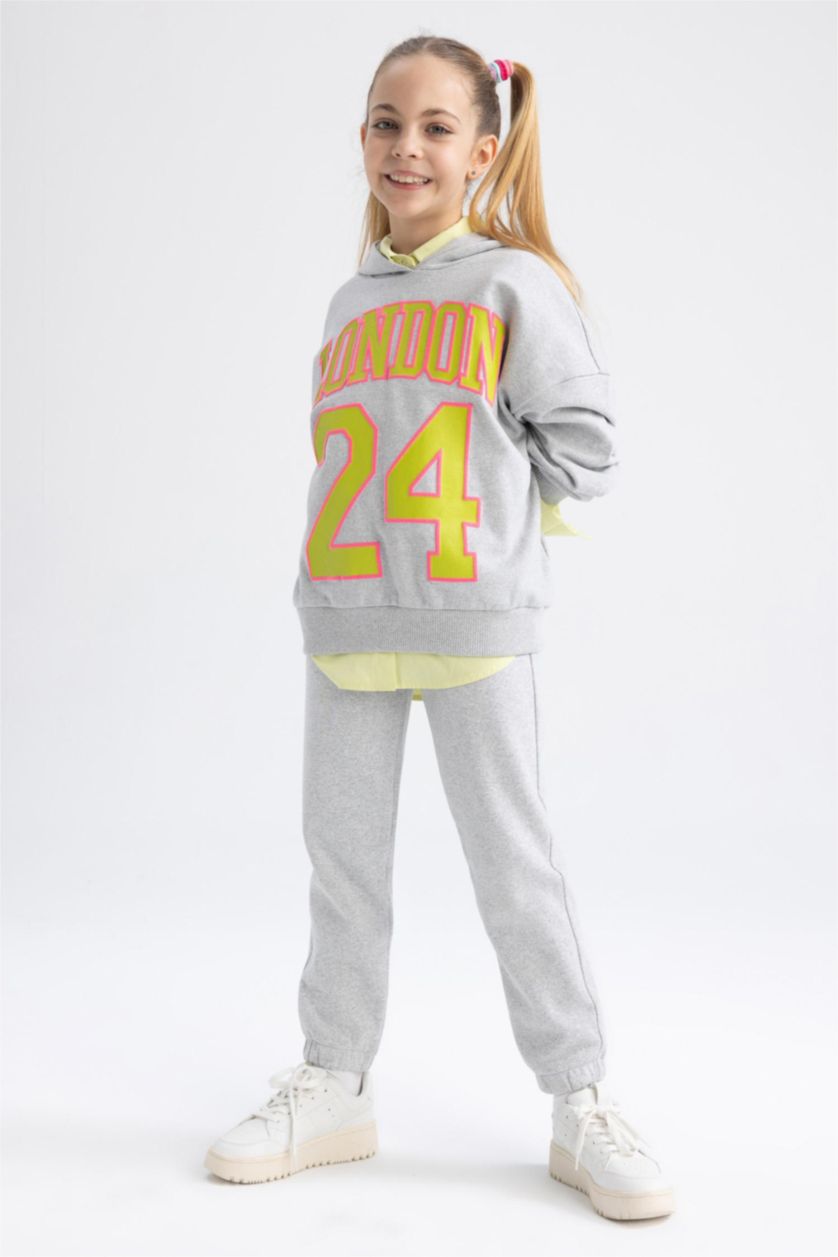 GIRLS & TEENS Light Grey Melange Girl Jogger Sweatpants