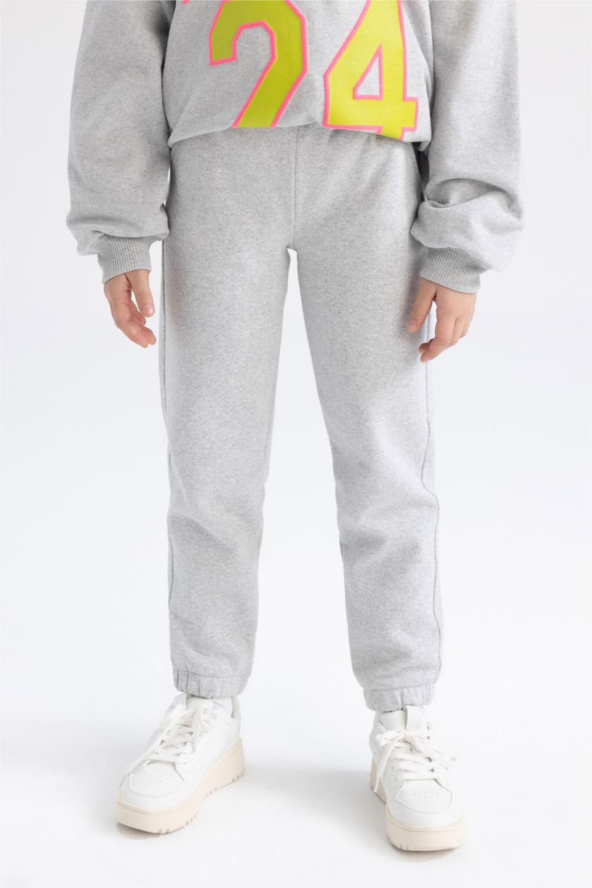 GIRLS & TEENS Light Grey Melange Girl Jogger Sweatpants