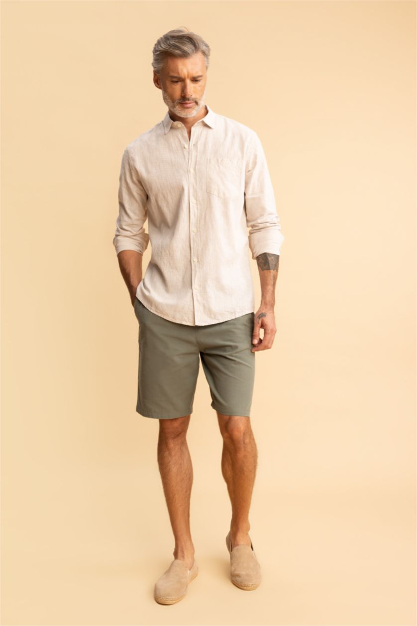MAN Beige Regular Fit Long Sleeve Shirt