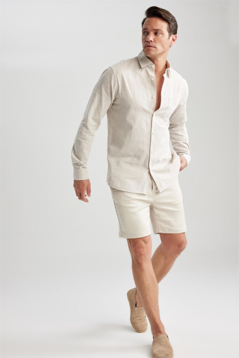 MAN Beige Regular Fit Long Sleeve Shirt