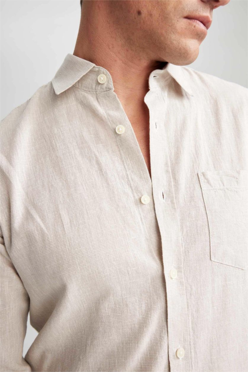 MAN Beige Regular Fit Long Sleeve Shirt