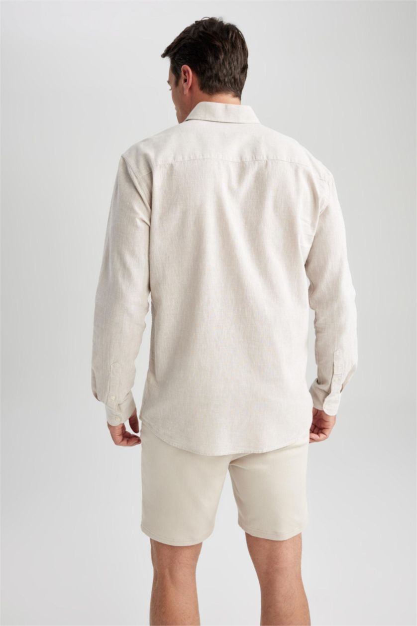 MAN Beige Regular Fit Long Sleeve Shirt