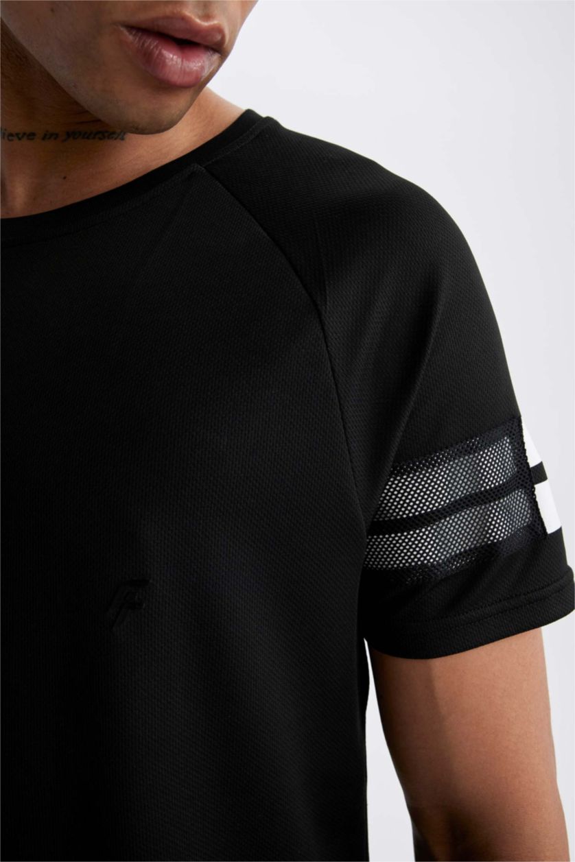 رجالي أسود Slim Fit Short Sleeve T-Shirt