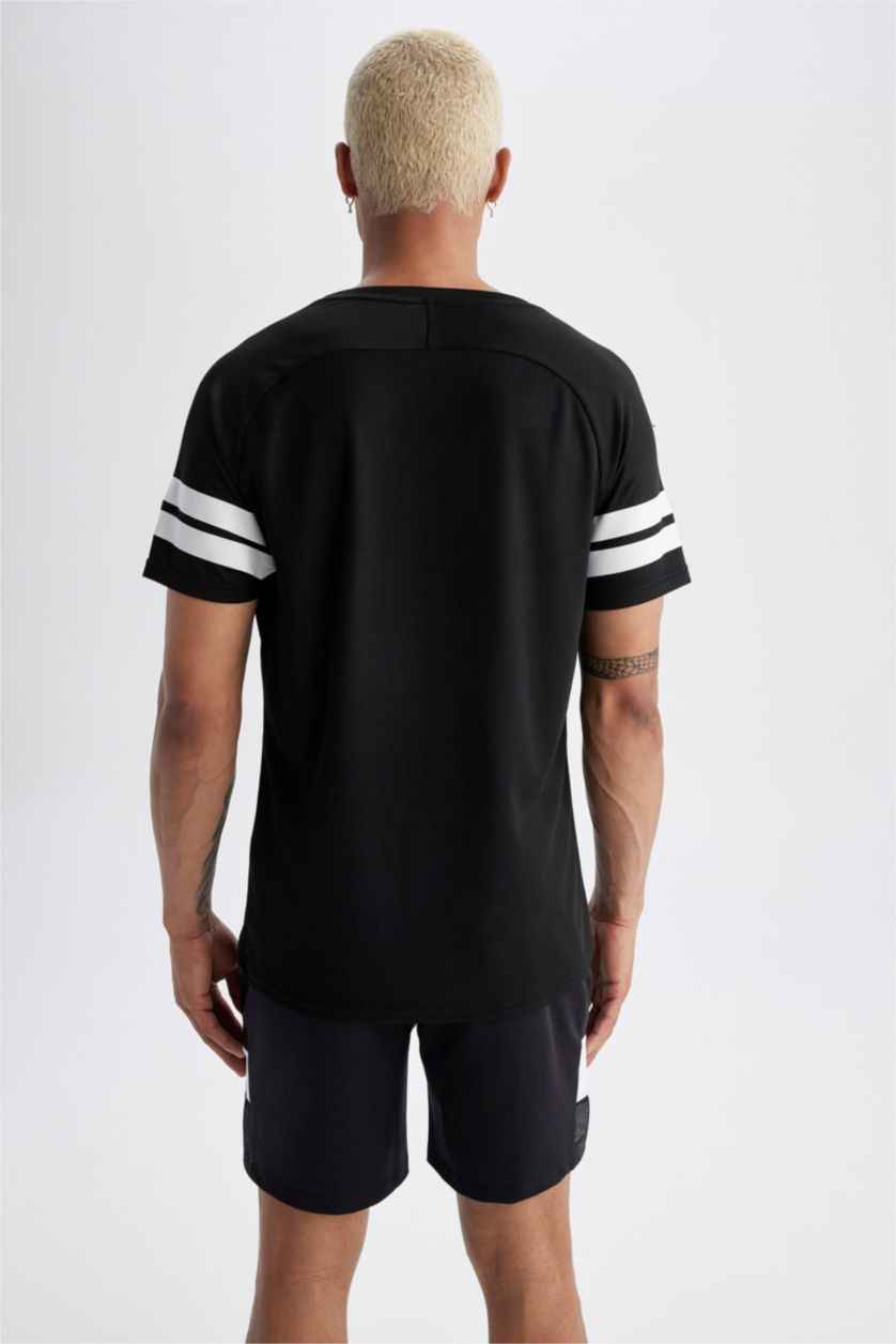 رجالي أسود Slim Fit Short Sleeve T-Shirt