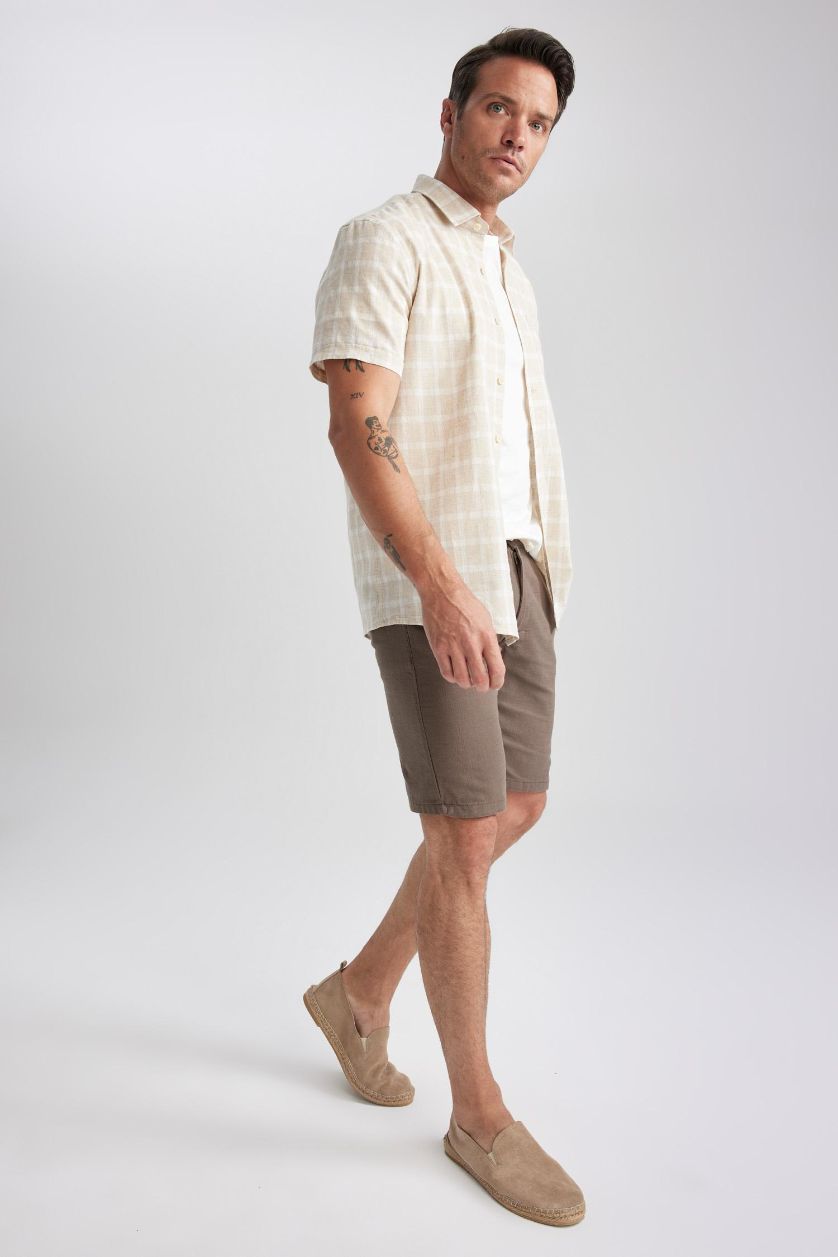 Ерлер ашық реңк қалыпты пішім Қысқа жеңді жейде