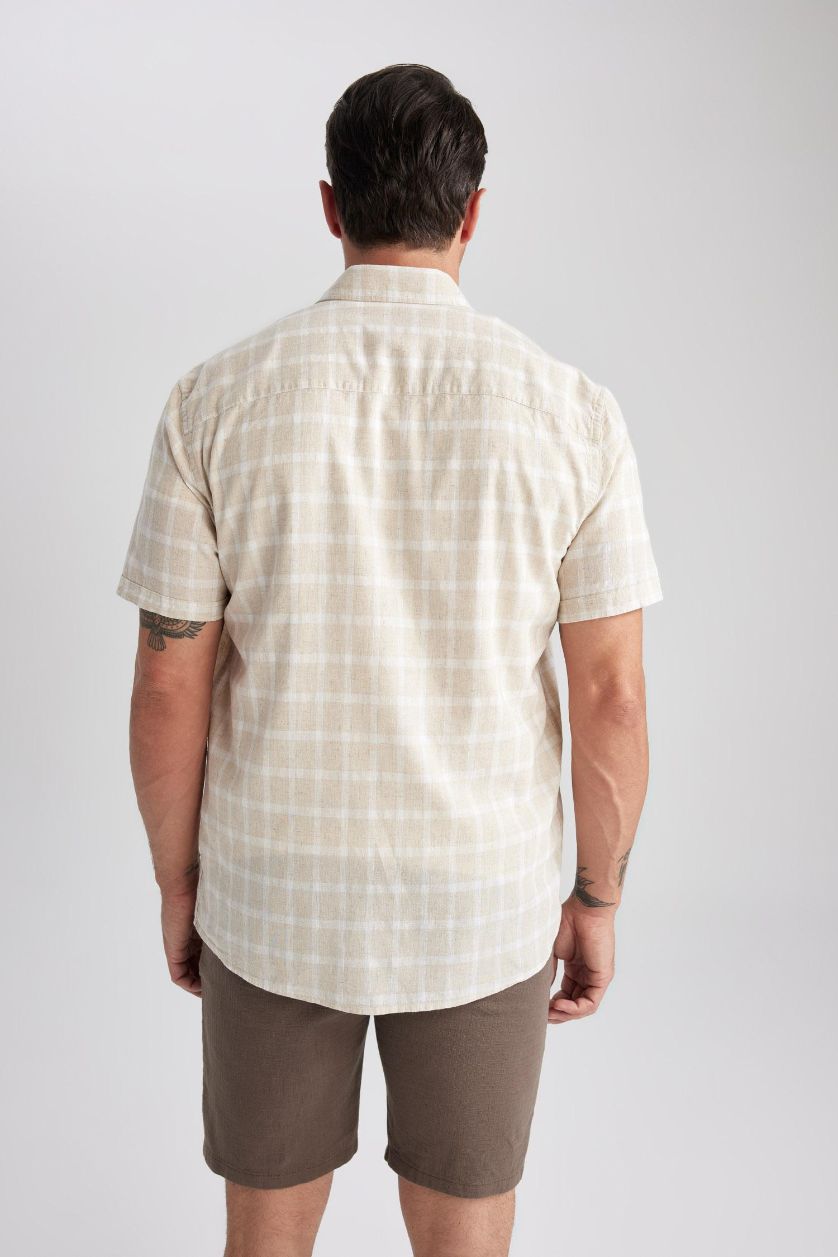 Ерлер ашық реңк қалыпты пішім Қысқа жеңді жейде