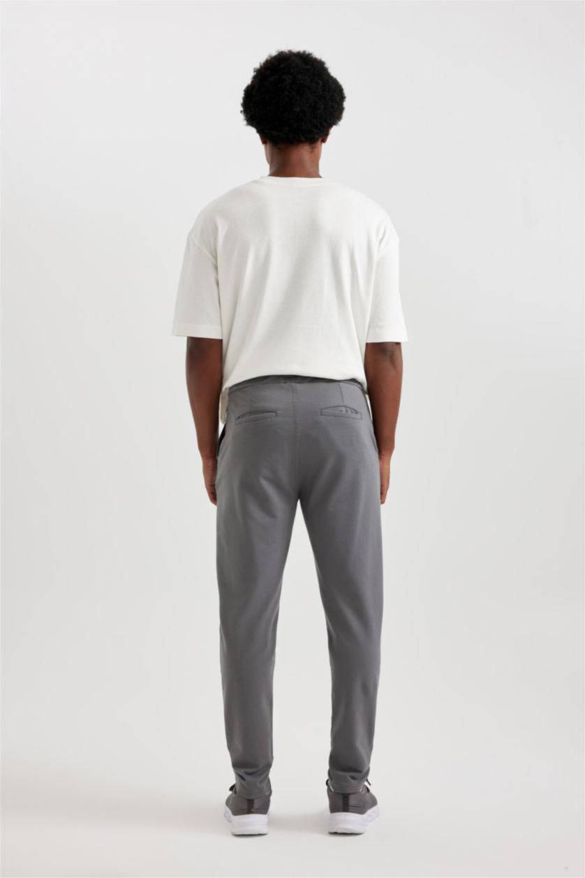 Man Grey DeFactoFit Slim Fit Standard Leg Jogger Sweatpants