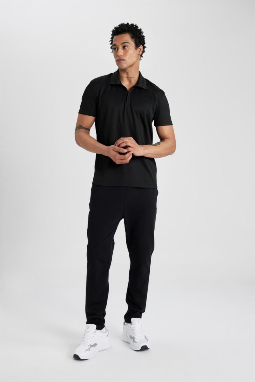 Ерлер қара слим пішімі стандарт етек Джоггер